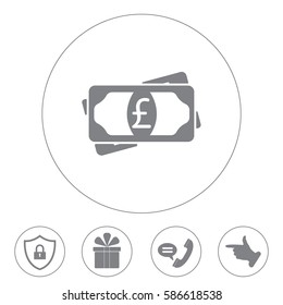 Flat icon of money (sterling) vector icon