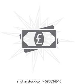 Flat icon of money (sterling) vector icon