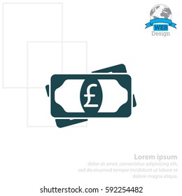 Flat icon of money (sterling) vector icon
