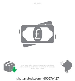 Flat icon of money (sterling) vector icon