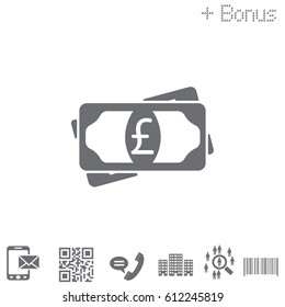 Flat icon of money (sterling) vector icon