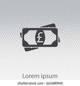 Flat icon of money (sterling) vector icon
