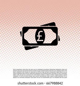 Flat icon of money (sterling) vector icon