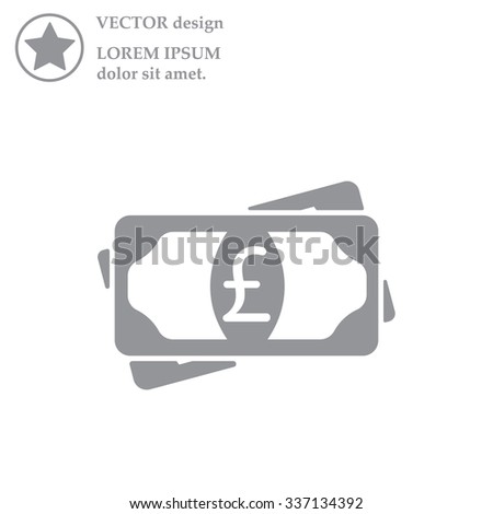 Flat icon of money (sterling) vector icon