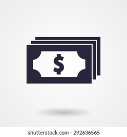Flat icon of money vector icon