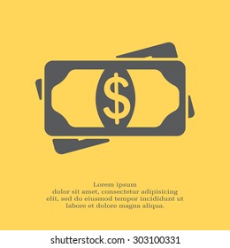 Flat icon of money vector icon