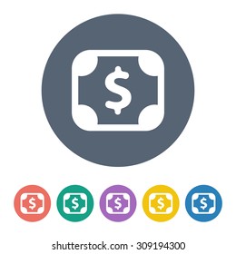 Flat icon of money vector icon
