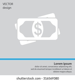 Flat icon of money vector icon