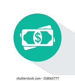 Flat icon of money vector icon