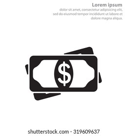 Flat icon of money vector icon