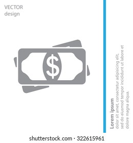 Flat icon of money vector icon