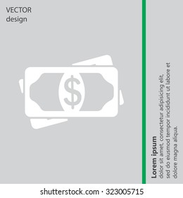 Flat icon of money vector icon