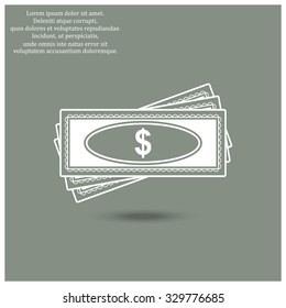 Flat icon of money vector icon