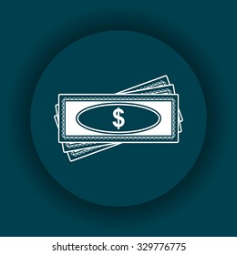 Flat icon of money vector icon