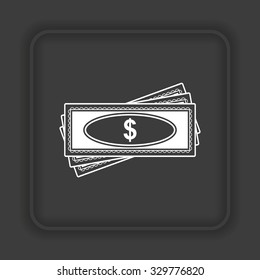 Flat icon of money vector icon