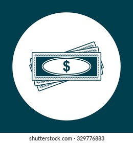 Flat icon of money vector icon