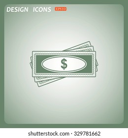 Flat icon of money vector icon