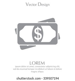 Flat icon of money vector icon