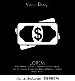 Flat icon of money vector icon