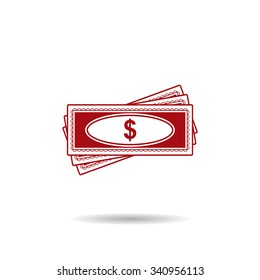 Flat icon of money vector icon