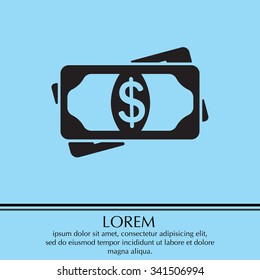 Flat icon of money vector icon