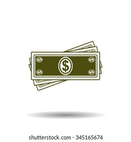 Flat icon of money vector icon