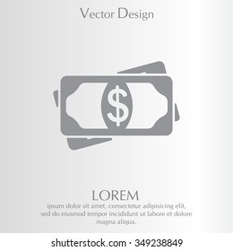 Flat icon of money vector icon