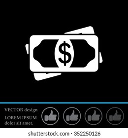 Flat icon of money vector icon