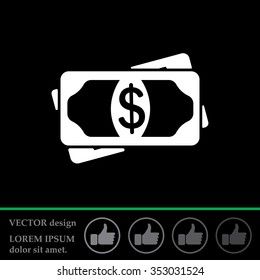 Flat icon of money vector icon
