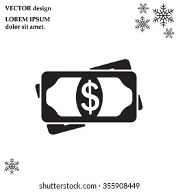 Flat icon of money vector icon