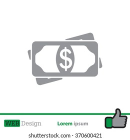 Flat icon of money vector icon