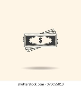 Flat icon of money vector icon