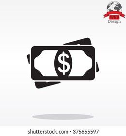 Flat icon of money vector icon