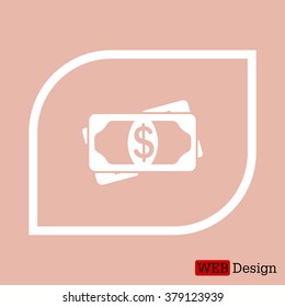 Flat icon of money vector icon