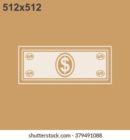 Flat icon of money vector