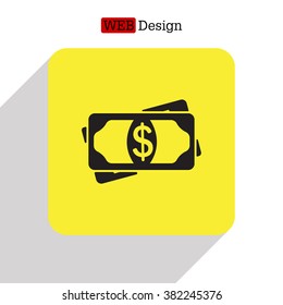 Flat icon of money vector icon