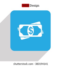 Flat icon of money vector icon