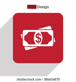 Flat icon of money vector icon