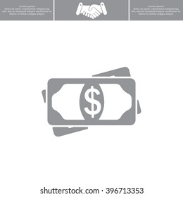 Flat icon of money vector icon