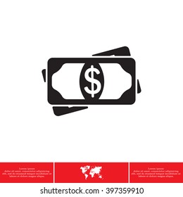 Flat icon of money vector icon