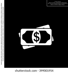 Flat icon of money vector icon