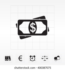 Flat icon of money vector icon