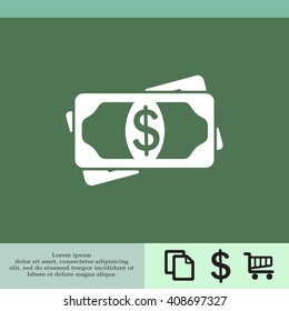 Flat icon of money vector icon