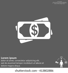 Flat icon of money vector icon