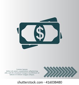 Flat icon of money vector icon