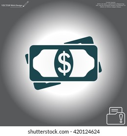 Flat icon of money vector icon