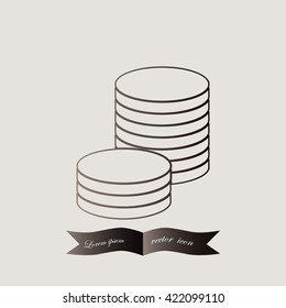 Flat icon of money vector icon