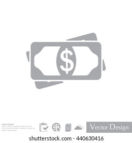 Flat icon of money vector icon