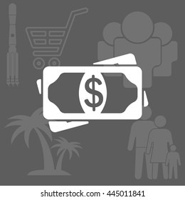 Flat icon of money vector icon