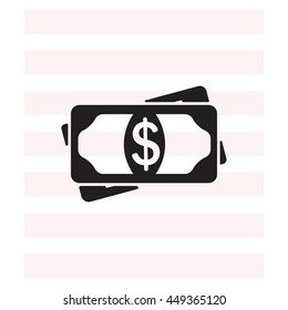 Flat icon of money vector icon